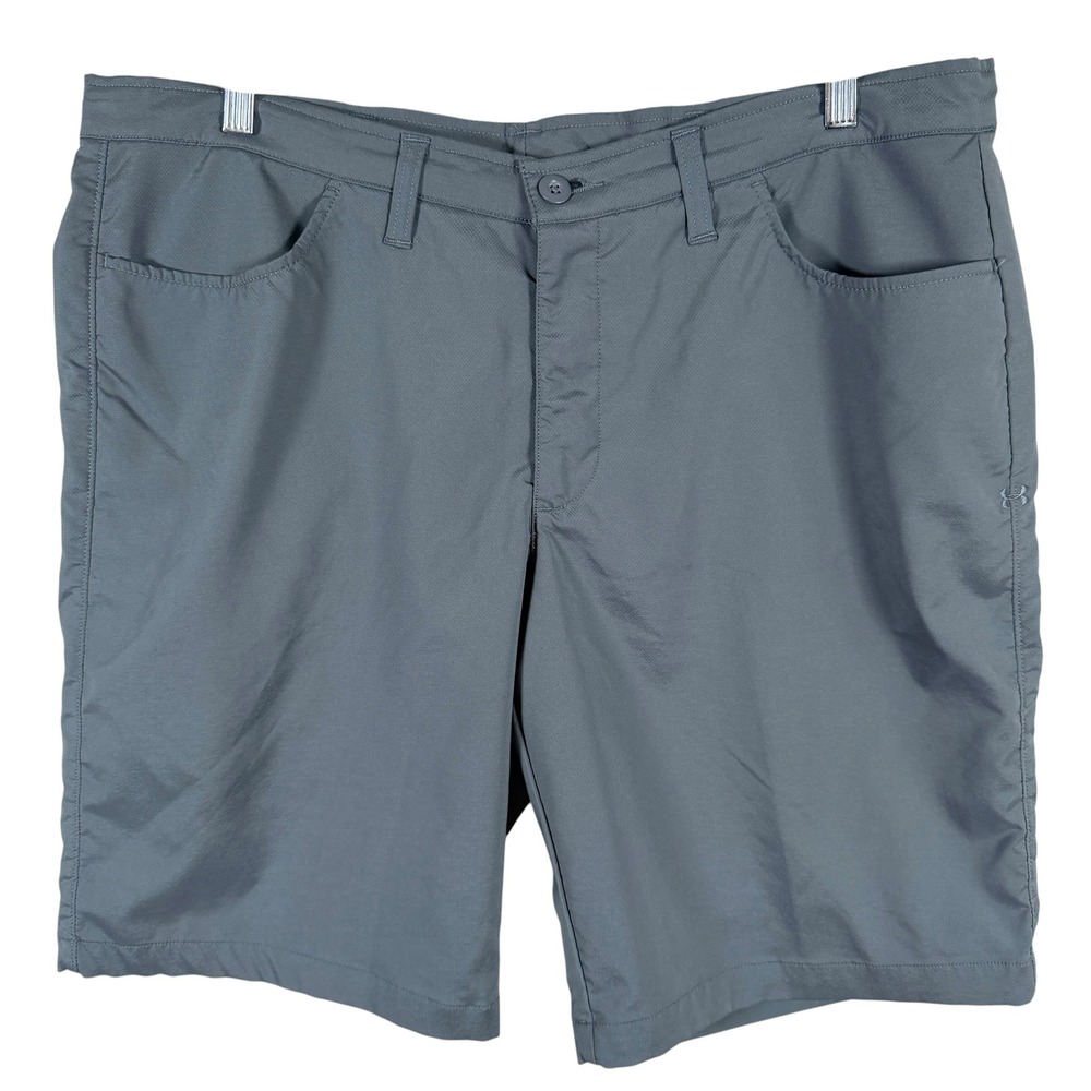 Under Armour HeatGear Golf Shorts Mens 40 Grey Loose Fit Performance Stretch